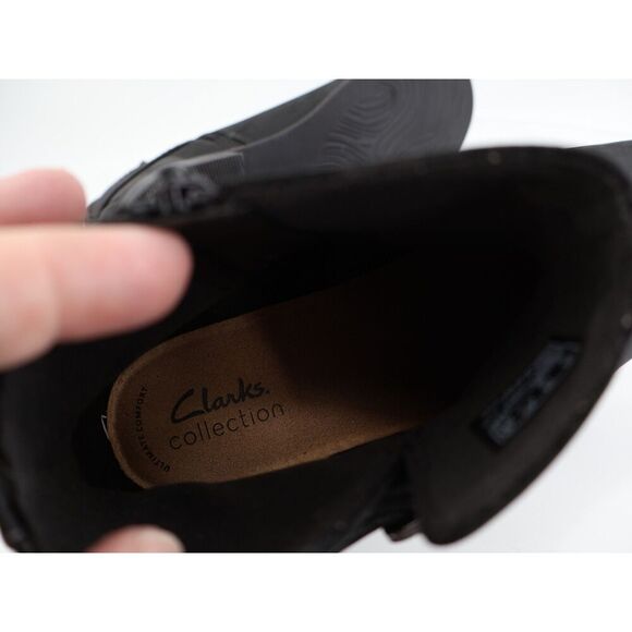 Clarks Women's Maye Strap Boot Size 10 Black Leather Block Heel Comfy Ankle - Picture 10 of 13